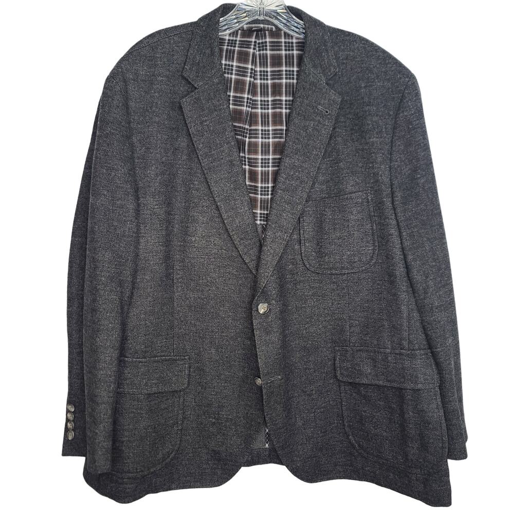 Kroon Sport Coat Lightweight Wool Blend Gray 46R Mens Jacket Career Charcoal